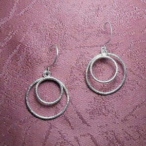 103 / Double hoop earrings with silver upper, Silver 925 / Σκουλαρίκια διπλοί κρίκοι και ασημένιο άνω τμήμα, Ασήμι 925