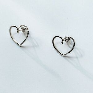 104 / Earrings with hearts made of silver 925° / Σκουλαρίκια καρδούλες από ασήμι 925°